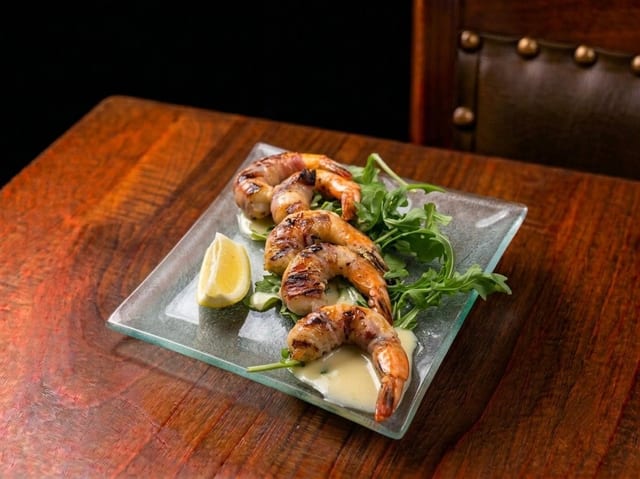 Pancetta Wrapped Prawns.