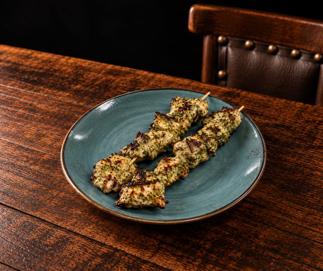 2 Grilled Chicken Skewers.